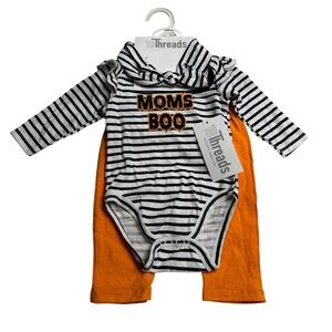 Infant Halloween Outfit 3PC‎ Moms Boo Bodysuit Pants Headband 3-6 Months NWT